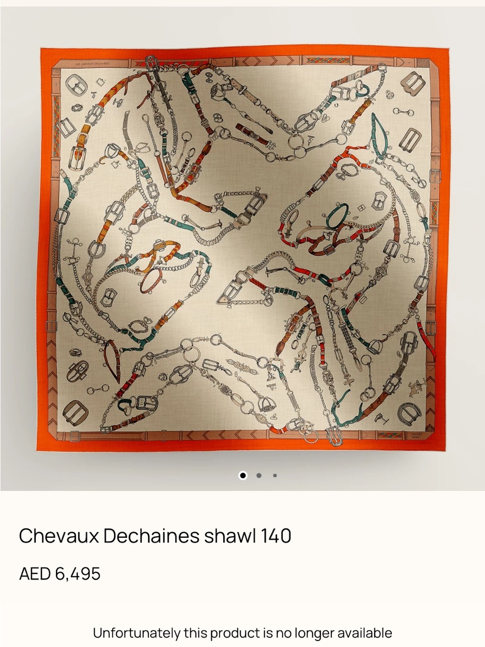 Hermes Orange-Trim Silk Shawl 140 cashmere